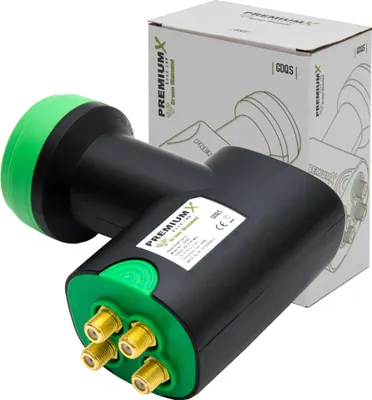 Produktbild von PremiumX Green Diamond Quad LNB DVB-S2 SAT bis 4 Teilnehmer