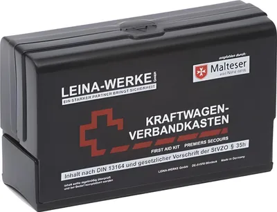 Produktbild von LEINA KFZ Verbandkasten Star II Inhalt DIN 13164 schwarz