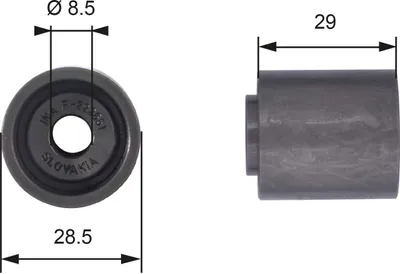 Produktbild von GATES T42045 Umlenkrolle Zahnriemen Ø28,5mm für VW Caddy III Kombi (2KB, 2KJ, 2CB, 2CJ) GOLF III (1H1) Lupo (6X1, 6E1) für AUDI A4 Limousine (8D2, B5)