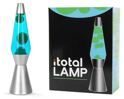 Produktbild von I-TOTAL® Farbige Lavalampe Spaceship Sockel silber grünes Wachs