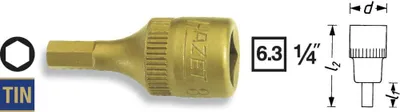 Produktbild von Gniazdo 8501 1/4 cala sześciokątne SW 2.5mm L.28mm HAZET 8501-2.5