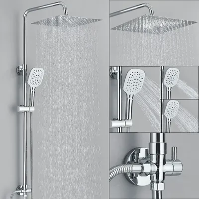 Produktbild von Duschset Duscharmatur Duschsystem Edelstahl Regendusche Duschpaneel Kopfbrause