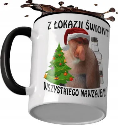 Obrázek produktu pro Vánoční hrnek Janusz Mega vtipný Santa Claus Vánoce s monstrem Proborder
