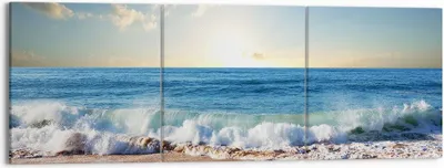 Produktbild von Bild auf Leinwand - Leinwandbild - Meer Ufer Wasser - 150x50cm - Wand Bild - Wanddeko - Wandbilder - Leinwanddruck - Bilder - Kunstdruck - Wanddekoration - Leinwand bilder - Wandkunst - CA150x50-3551
