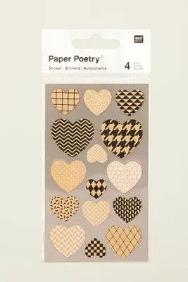 Produktbild von Sticker aus Kraftpapier mit verschiedenen Herz-Motiven