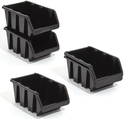 Obrázok produktu pre Zobrazovací úložný box Triediaci box Úložný box Stohovací box čierny NP10 Úložný systém