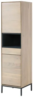Produktbild von MASSIVMOEBEL24.DE Highboard Akazie 45x45x175 grau-weiß geölt CHICAGO #10