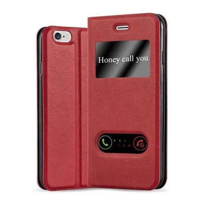 Produktbild von Cadorabo Schutzhülle für Apple iPhone 6 PLUS / 6S PLUS Hülle in Rot Handyhülle Book Case Cover Etui
