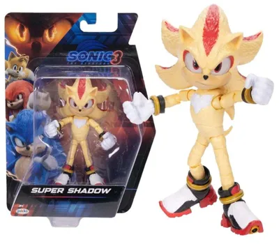 Obrázek produktu pro Sonic 3 Ježek Film Originální Pohyblivá Akční Figurka Super Shadow 13 cm