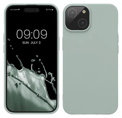 Produktbild von kwmobile Hülle kompatibel mit iPhone 15 Hülle - Weiche und schlanke TPU Silikon Handyhülle - Stoßabsorbierendes Flexibles Case - Cool Mint