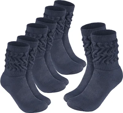 Obrázek produktu pro BRUBAKER Slouch ponožky - dámské ponožky pro fitness, jógu a cvičení - sportovní ponožky pro ženy, džínová modrá, velikost 35-38, 4 páry