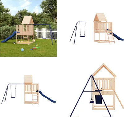 Produktbild von vidaXL Spielturm Massivholz Kiefer - Spielplatz - Spielplätze - Garten Spielplatz - Outdoor Spielplatz