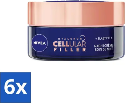 Produktbild von NIVEA – Nachtcreme – CELLular Expert Lift Anti-Aging – Für alle Hauttypen – Mit Bakuchiol & Hyaluronsäure – Fördert Kollagen & wirkt gegen Falten – 50 ml - Vorteilspack - 6 Stücke