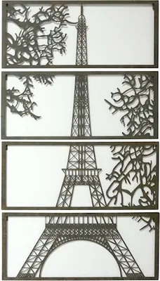 Produktbild von Wanddeko Wandbild 4teilig Eifelturm Metall 120x70cm