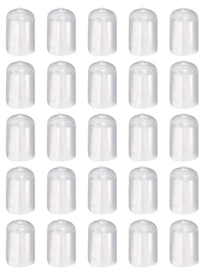 50 runde Gummikappen 15 mm ID transparent Schraubenschutz