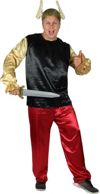 Produktbild von Lustiges Gallier Kostüm für Herren zu Fasching und Karneval Römer Comic Erwachsene, Größe:XL