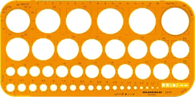 Image de RUMOLD Kreisschablone 2010 1-36mm Tuschekante Kunststoff orange
