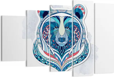 Produktbild von Bild auf Leinwand - Leinwandbild - Bär Illustration Traum blumig - 150x100cm - Wand Bild - Wanddeko - Leinwanddruck - Bilder - Kunstdruck - Leinwand bilder - Wandkunst - EG150x100-3085