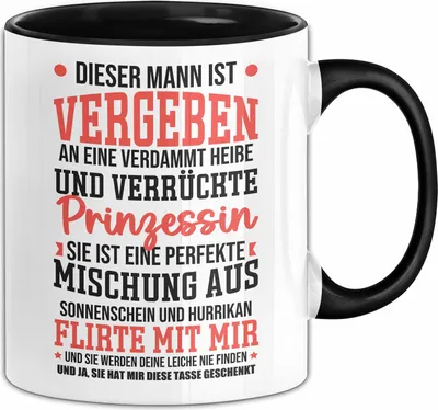 Produktbild von Vergebener Mann Tasse Geschenk Für Freund Eifersüchtige Freundin Geschenkidee Paare (Schwarz)