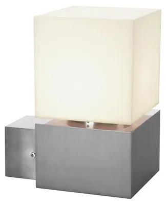 Immagine prodotto di Applique quadrata in acciaio inox Paralume acrilico bianco IP44 E27