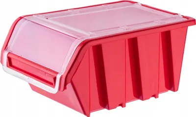 Obrázek produktu pro KADAX box na nářadí "Gusum", úložný box s poklopem z PP plastu, červený, 1 kus, 49x30 cm