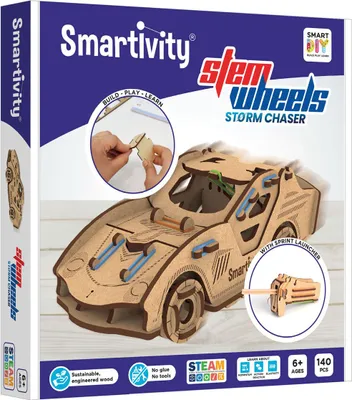 Obrázek produktu pro Smartivity Stemwheels Rally Racer, Sada na stavění, 6 rok/roky, Dřevo, 140 kusů