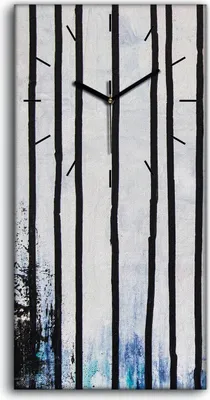 Produktbild von Wandbild Leinwand Bilder Wanduhr Geräuschlos 30x60 abstrakte Linien Kunst - schwarze Hände