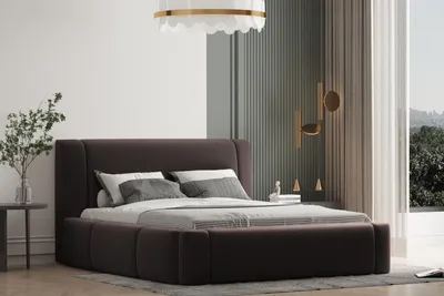 Produktbild von Polsterbett OLAF 120 x 200  mit Matratze, Bettkasten und Lattenrost. Farbe: Dunkelbraun