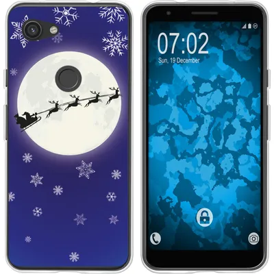Produktbild von PhoneNatic Case kompatibel mit Google Pixel 3a XL Silikon-Hülle X Mas Weihnachten Santa - Snowflakes M4