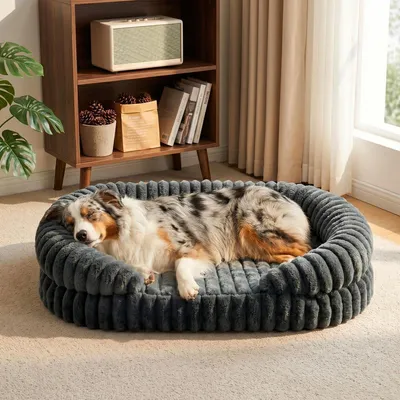 Immagine prodotto di Cuccia ortopedica per cani, colore grigio, dimensioni L: 109x84 cm. Imbottitura removibile e lavabile