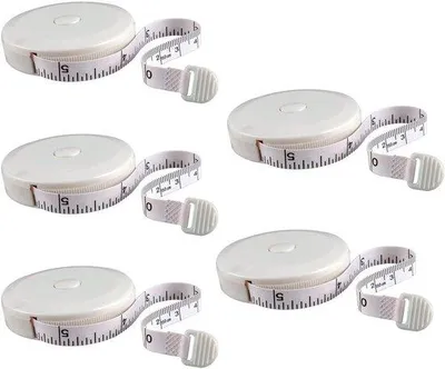 Zdjęcie produktu dla Taśma miernicza dla hobbystów – zestaw 5 sztuk – przyrząd ręczny – 150 cm – biała