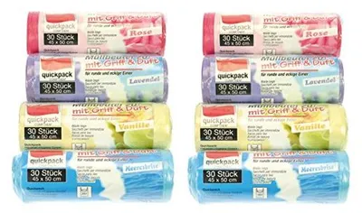 Produktbild von 8er Set Müllbeutel Rollen 20L Duft je 30 Stück Müllsack Abfallbeutel Mülltüten