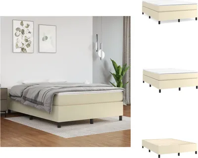 Immagine prodotto di vidaXL Letto a molle insacchettate crema 140x190 cm in Pelle finta - Letti & strutture letto