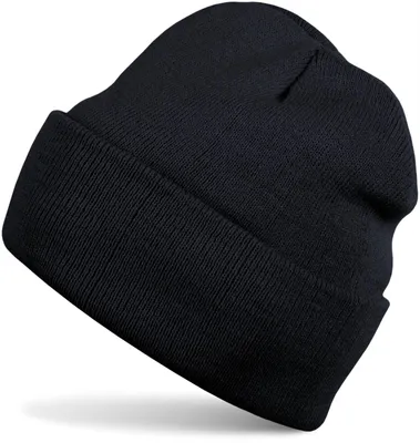 Produktbild von styleBREAKER Uni Beanie Mütze einfarbig | Klassische Feinstrick Winter Strickmütze mit breitem Umschlag | Elastische Beanie in vielen Farben für Damen und Herren