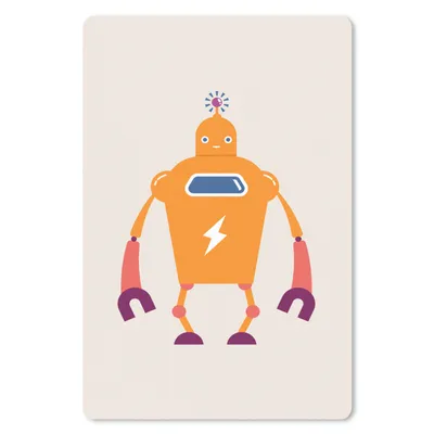 Produktbild von MuchoWow® Mauspad Mousepad Roboter - Antenne - Orange - Blitzschlag - Junge - Kinder 18x27 cm - Mousepads - Maus Mat - Pad - Mausunterlage