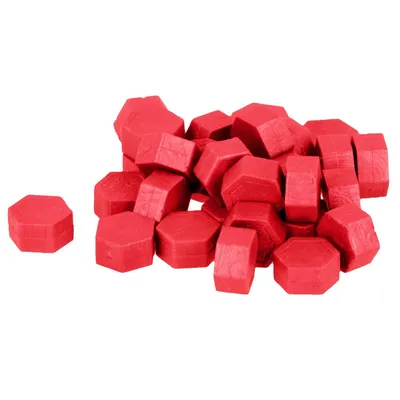 Produktbild von Sechseckige Wachsperlen 30 g - Rot