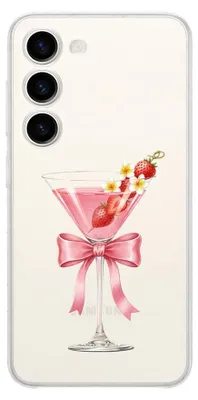 Produktbild von Flexible Hülle für das Samsung Galaxy S23 Plus, Kameraschutz, TPU Silikon transparent, Erdbeercocktail