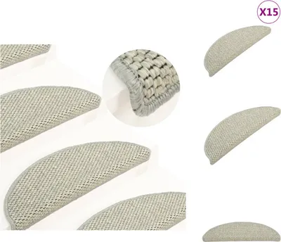Produktbild von vidaXL Treppenmatten Selbstklebend Sisal-Optik 15 Stk. 56x17x3 cm Grau -  Stufenteppiche