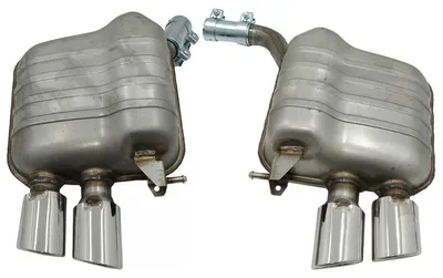 Immagine prodotto di Sistema di scarico completo e silenziatore a doppio tubo, cromato, per Audi Q5 8R, dal 11.2008 al 2016.