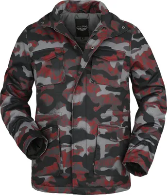 Produktbild von Rock Rebel by EMP Herren camouflage Übergangsjacke in rot-schwarz M