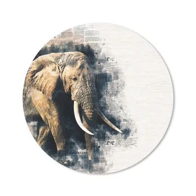 Produktbild von MuchoWow® Mauspad Mousepad Elefant - Papier - Farbe 40x40 cm - Mousepads - Maus Mat - Pad - Mausunterlage - Schreibtisch Accessoires