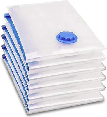 Obrázok produktu pre karpal Vákuové vrece Sada 6 vreciek 80x100 cm až 90 % úspora miesta, opakovane použiteľné vrece na oblečenie, vákuové vrece na posteľnú bielizeň, oblečenie