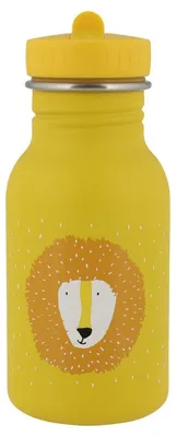Produktbild von Trixie Trinkflasche Edelstahl 350ml für Kinder - Mr. Lion - auslaufsichere gelbe Wasserflasche