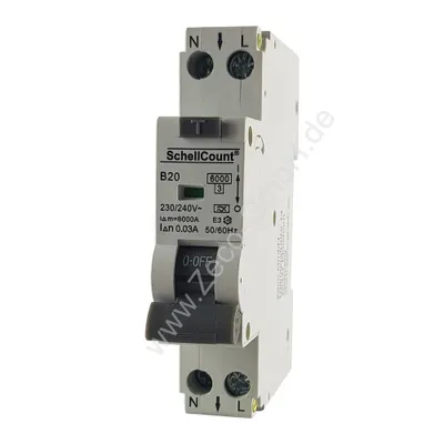Produktbild von FI-LS Schalter Leitungsschutzschalter FI-Schalter Kombination 1P B20A-30mA RCBO