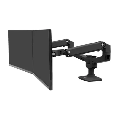 Image de Ergotron LX Dual Side-by-Side Arm - Kit de montage (fixation de serrage pour table, perçage du plateau, barre, 2 bras articulés, support en T)