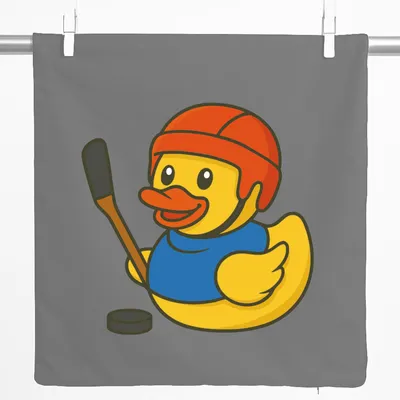 Produktbild von Huuraa Kissenbezug Quietscheente Eishockey Gummiente Hockey 40x40cm Steel Grey Baumwolle Dekokissenbezug Geschenkidee