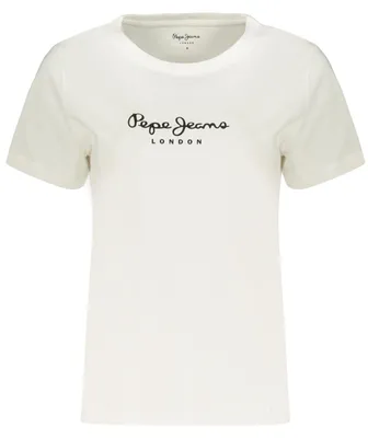 Image de T-shirt à manches courtes pour femme - Blanc, durable et élégant, avec logo imprimé