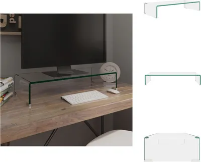 Image de vidaXL Table TV/Relèvement d'écran Verre Transparent 70x30x13 cm - Meuble TV
