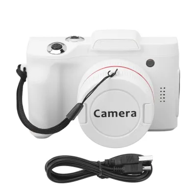 Obrázok produktu pre Digitálna kamera HD 16MP Biela farba Viacosová stabilizácia Inteligentná vlogovacia kamera pre začiatočníkov
