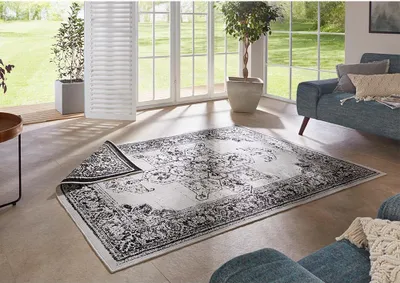 Produktbild von In- & Outdoor Wendeteppich Borbon Schwarz, Größe:160x230 cm